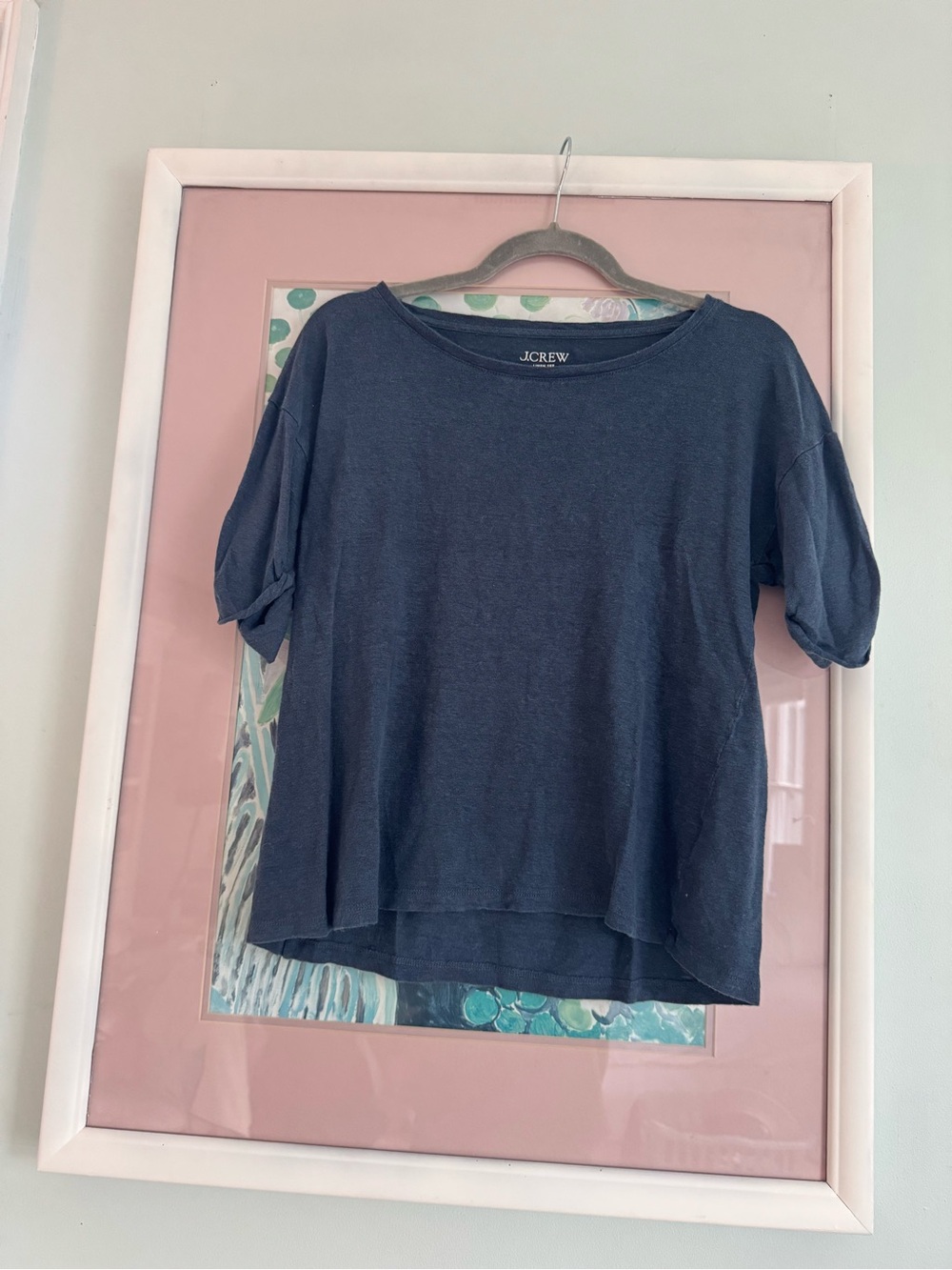 J. Crew Linen Tee in Navy